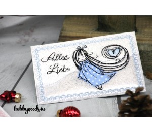 Stickdatei - Set Postkarte ITH Schutzengel & Alles Liebe 